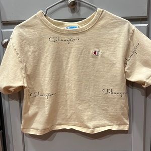 Light Yellow Champion Cropped Tee